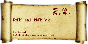 Rábai Márk névjegykártya