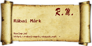 Rábai Márk névjegykártya
